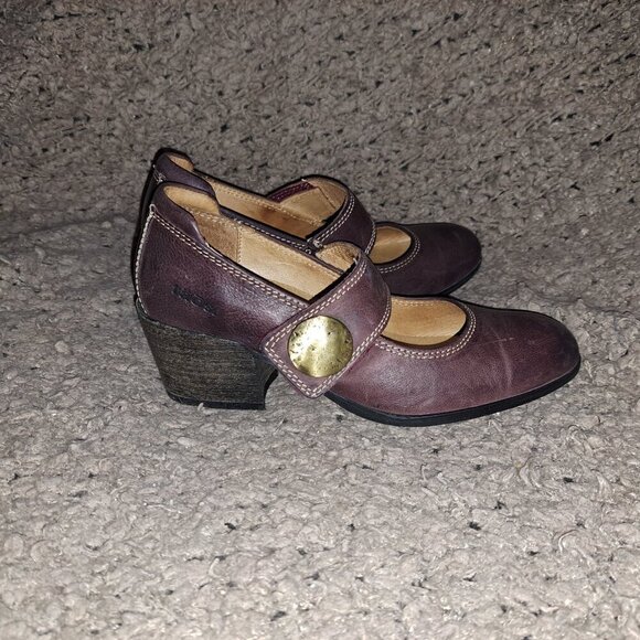 TAOS-Stage Mary Jane Heels-Oxblood Ombre Leather-Hook Loop-Sz 37-Near Mint - Picture 5 of 8